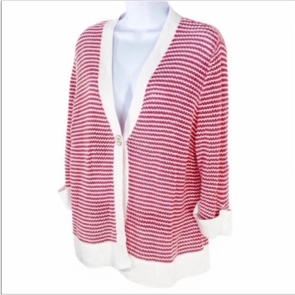 SPRING & MERCER stripes cardigan sweater XL - Picture 2 of 7